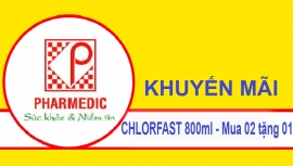 Công ty áp dụng chương trình khuyến mại "CHLORFAST 800ml - Mua 02 tặng 01"