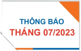 Thông báo tháng 07/2023