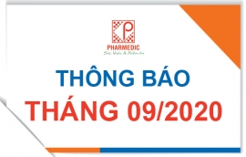 Thông báo tháng 09/2020