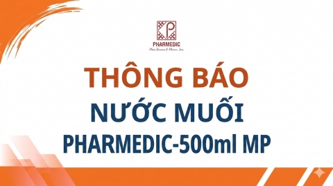 Thông Báo NƯỚC MUỐI PHARMEDIC-500ml MP (Sản phẩm mới)