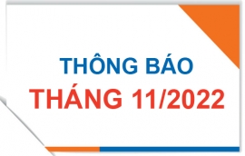 Thông báo tháng 11/2022