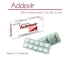 Công ty xin thông báo mặt hàng: ACICLOVIR (H/30v) kể từ lô 0011121 sẽ thay đổi mẫu toa vaf hộp đơn vị. Đơn giá bán buôn không thay đổi