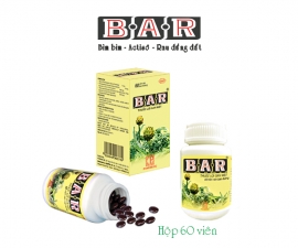 B.A.R Hộp/60 viên kể từ lô 0010120 và B.A.R Hộp/180 viên kể từ lô 0020120 sẽ nâng cấp mẫu bao bì mới, dùng phương pháp in trực  tiếp lên thân lọ (hình ảnh theo mẫu đính kèm)