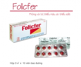 FOLICFER kể từ lô 0011019 sẽ thay đổi mẫu mã bao bì (bỏ màng co bloc) va toa thco  TT0l/18 (hình ảnh đính kèm)